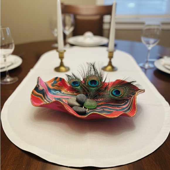 Handcrafted polymer clay decorative Tray - Picture 2 of 3